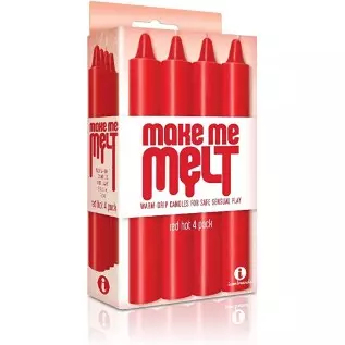 Sexy Gift Set Bundle of Silibuns, Silicone Bunny Bullet Pink and Icon Brands Make Me Melt Sensual Warm-Drip Candles, 4 Pack, Red