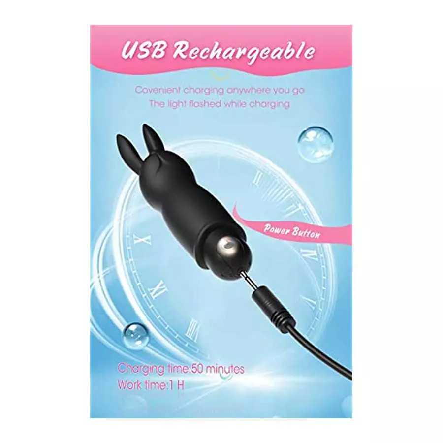 Rabbit Bullet Vibrator for Precision Clitoral Stimulation, Discreet Rechargeable with 10 Frequencies Waterproof G-spot Stimulato