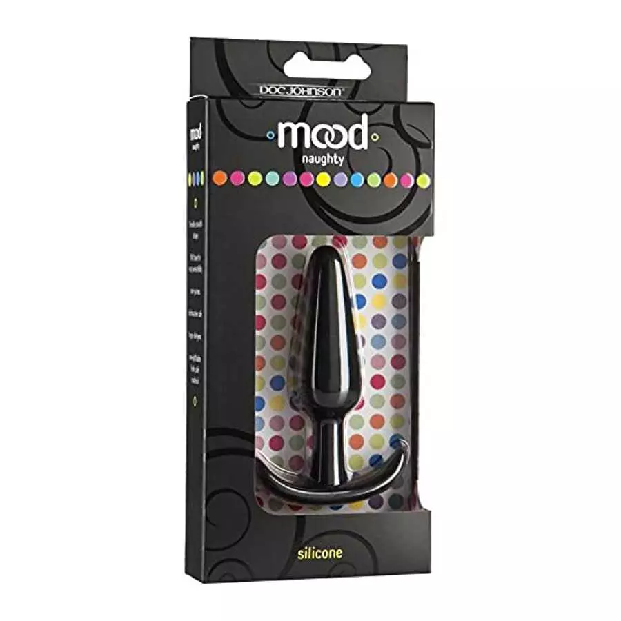 Doc Johnson Mood - Naughty 1 - Silicone Anal Plug - Medium - 3.9 in. Long and 1 in. Wide - Tapered Base for Comfort Between The 