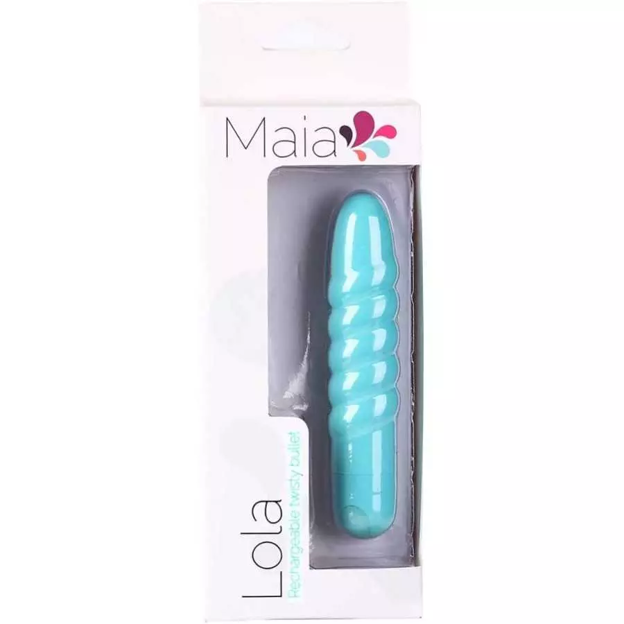 Maia Toys LOLA USB Rechargeable Silicone 10-Function Vibrating Twisty Bullet (Blue)