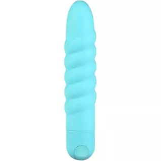 Maia Toys LOLA USB Rechargeable Silicone 10-Function Vibrating Twisty Bullet (Blue)