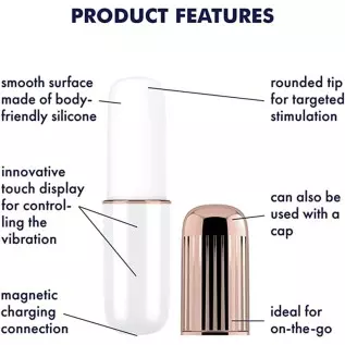 Satisfyer Secret Affair Bullet Vibrator - Travel-Size Clitoral Stimulator, Personal Massager with Cap and Touch Controls - Porta Satisfyer Secret Affair Bullet Vibrator - Travel-Size Clitoral Stimulator, Personal Massager with Cap and Touch Controls - Porta