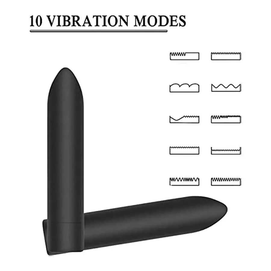 Bullet Vagina Stimulator Vibration Massager，Mini USB Rechargeable Clitoris Vagina Massager with 10 Patterns Waterproof G Spot Vi