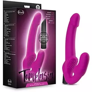 6k Temptasia - Estella - Strapless Silicone Dildo with Powerful 10 Function Waterproof Vibrating Bullet, Sex Toy for Women, S