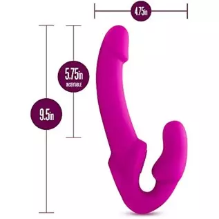Blush Temptasia - Estella - Strapless Silicone Dildo with Powerful 10 Function Waterproof Vibrating Bullet, Sex Toy for Women, S