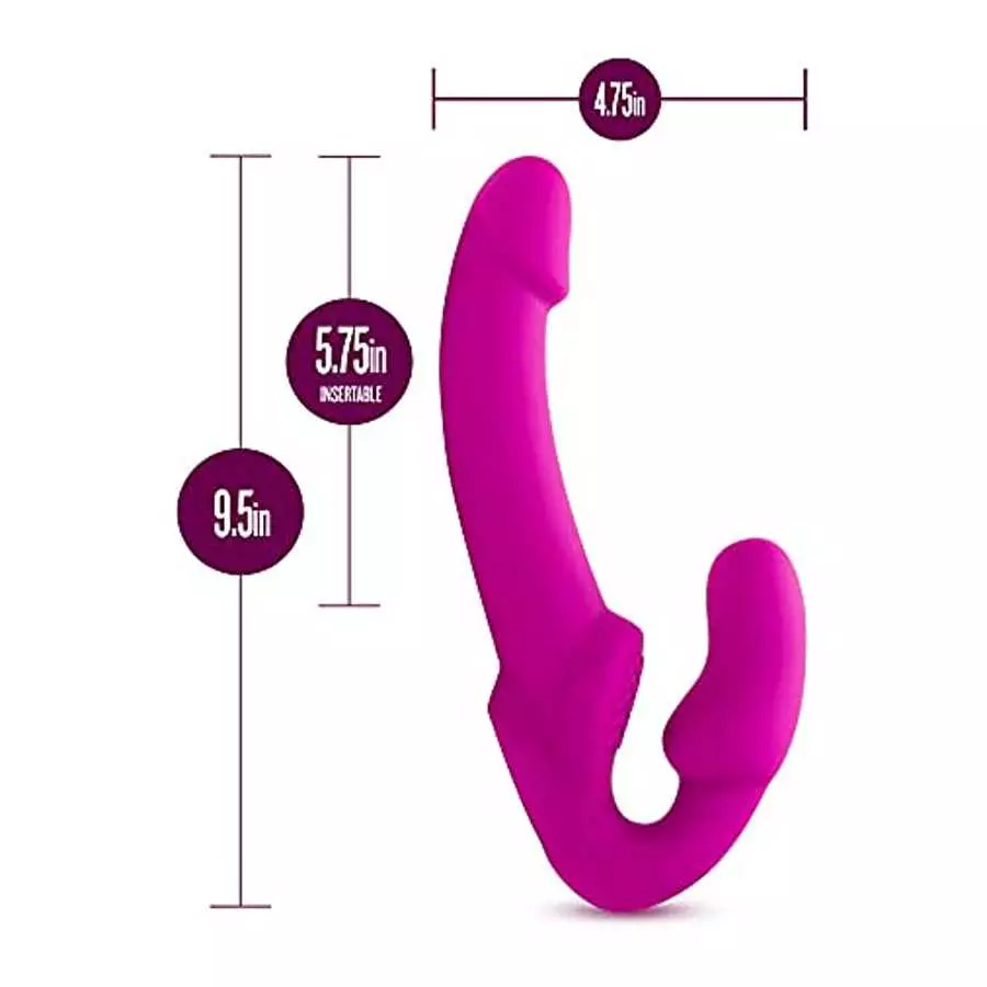 Blush Temptasia - Estella - Strapless Silicone Dildo with Powerful 10 Function Waterproof Vibrating Bullet, Sex Toy for Women, S