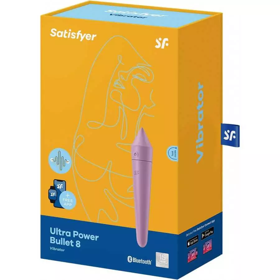 Satisfyer Ultra Power Bullet 8 Mini Bullet Vibrator with App Control - Clitoral Stimulator, Personal Massager - Portable, Compat