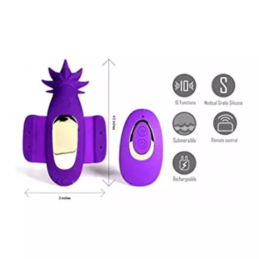 Maia Toys Sativa-shaped-10-Function Remote Control Panty Vibrator Purple