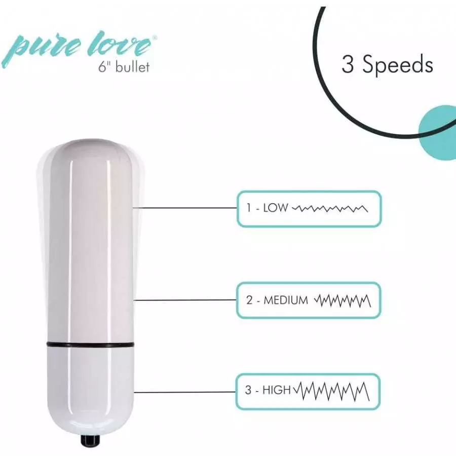 pure love Large Size Vibrating Bullet, 6-Inch-Long, Battery Operated Vibrator, Black Color, 1 count