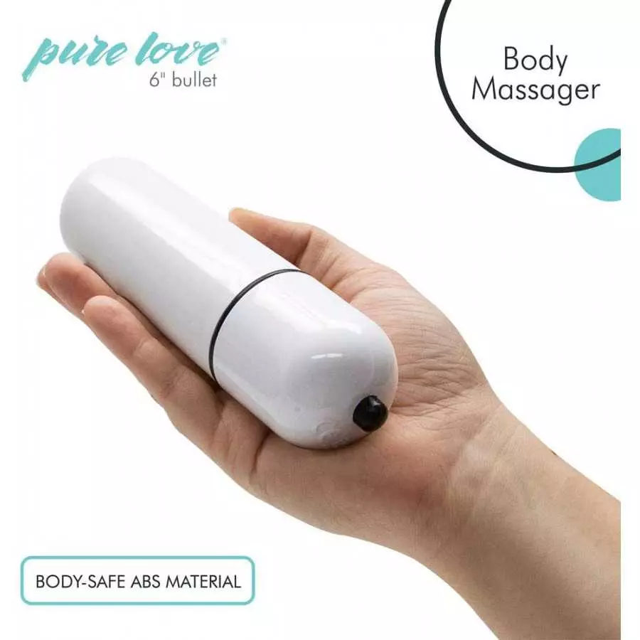 pure love Large Size Vibrating Bullet, 6-Inch-Long, Battery Operated Vibrator, Black Color, 1 count