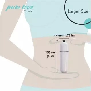 pure love Large Size Vibrating Bullet, 6-Inch-Long, Battery Operated Vibrator, Black Color, 1 count