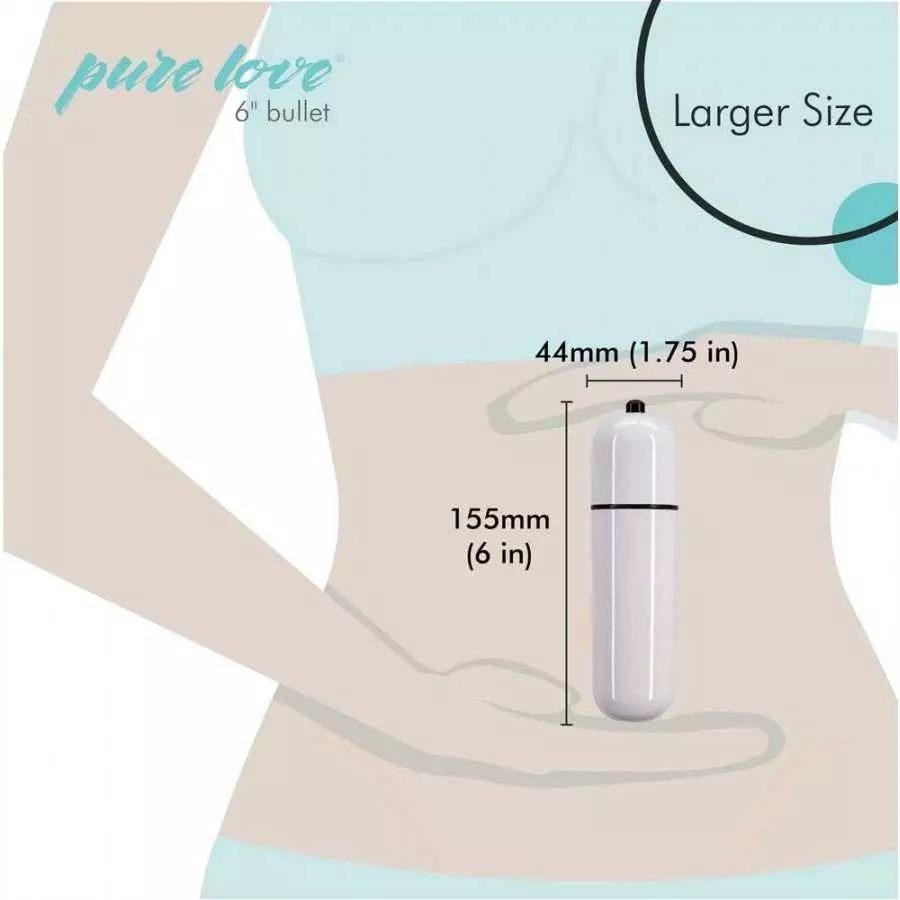 pure love Large Size Vibrating Bullet, 6-Inch-Long, Battery Operated Vibrator, Black Color, 1 count