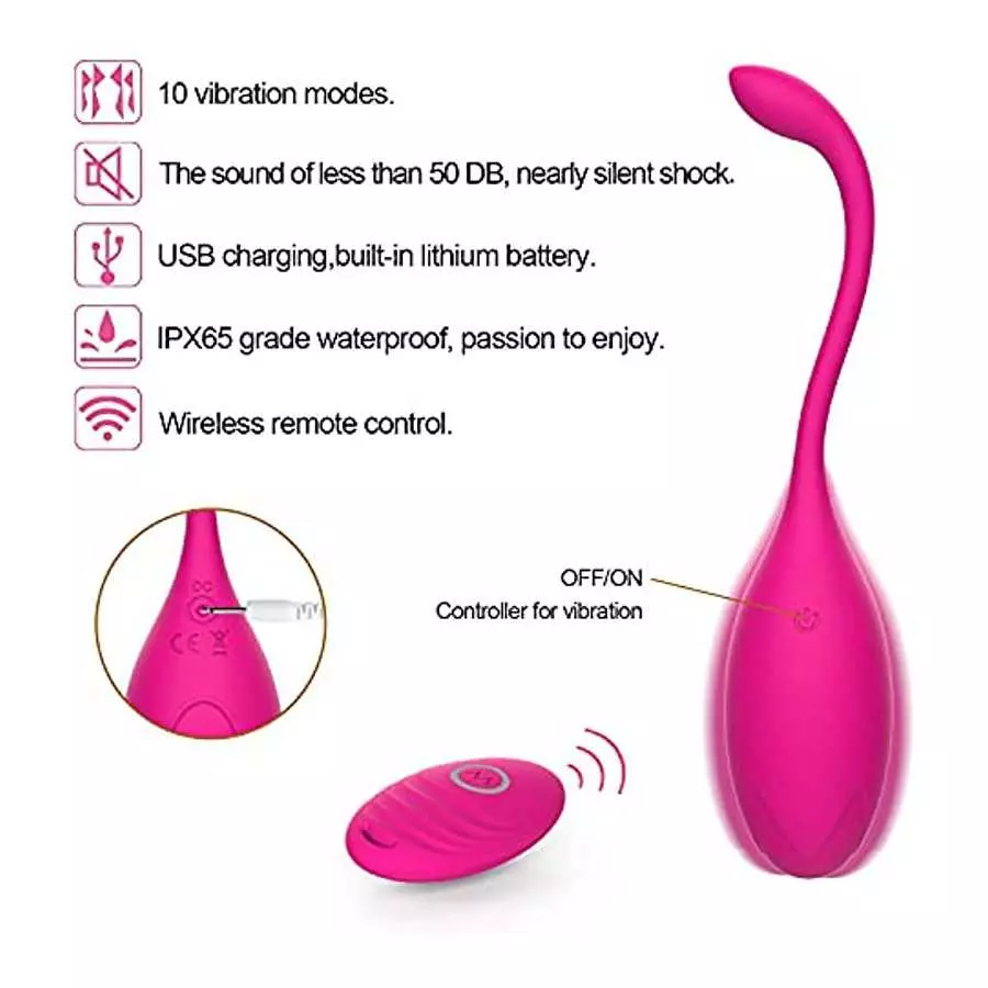 Rechargeable Vibrator Waterproof Sex Toys Remote Control with 10M Personal Sexual Massager for Women G-Spot Stimulation Wireless