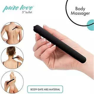 Pure Love 5 Inch, Long Lasting Soft Coat Vibrating Bullet, Black Color, 3 Speed and Waterproof with Simple One Button Speed Cont Pure Love 5 Inch, Long Lasting Soft Coat Vibrating Bullet, Black Color, 3 Speed and Waterproof with Simple One Button Speed Cont