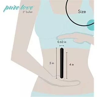 Pure Love 5 Inch, Long Lasting Soft Coat Vibrating Bullet, Black Color, 3 Speed and Waterproof with Simple One Button Speed Cont Pure Love 5 Inch, Long Lasting Soft Coat Vibrating Bullet, Black Color, 3 Speed and Waterproof with Simple One Button Speed Cont