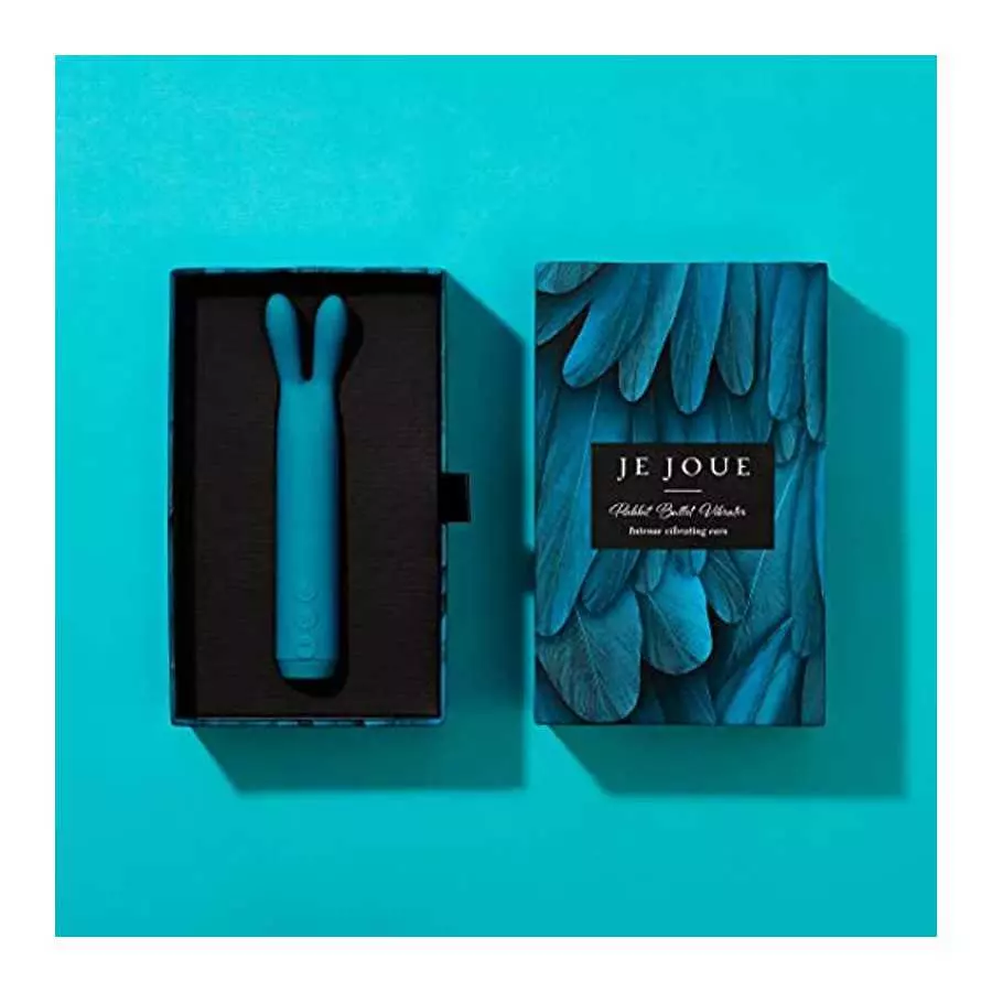Je Joue Rabbit Bullet Vibrator, Powerful, Whisper Quiet, Waterproof, USB Rechargeable, 100% Medical Grade Silicone - Teal