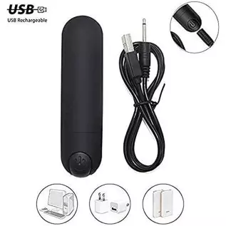 Mini Bullet Vibrator, Vibration with 10 Powerful Modes Portable, Rechargeable Dual Motor Bullet Vibration Massager for Couples S