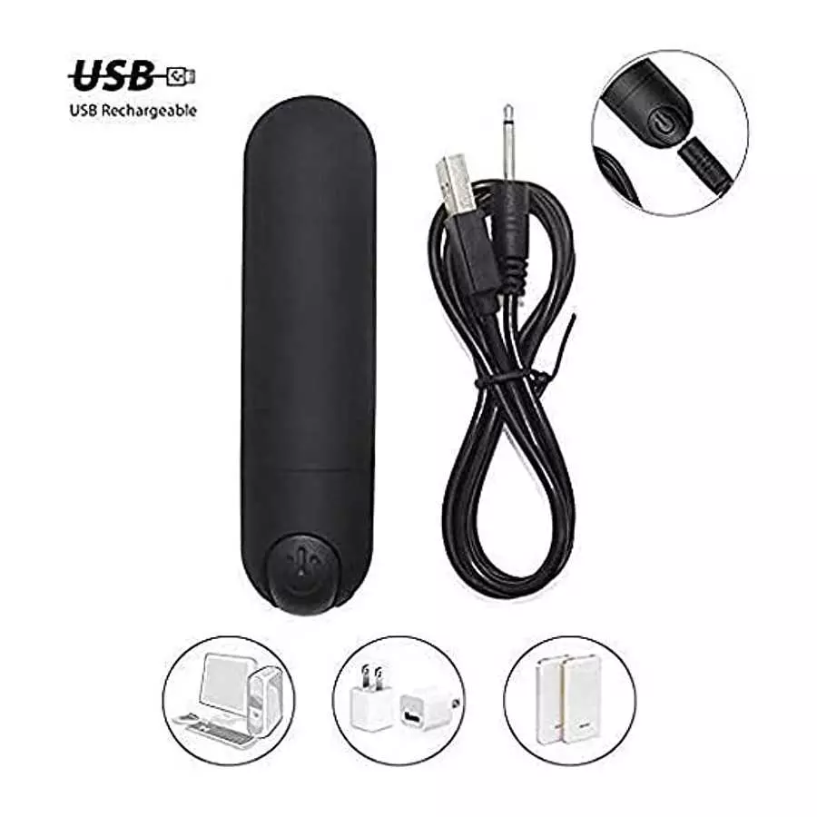 Mini Bullet Vibrator, Vibration with 10 Powerful Modes Portable, Rechargeable Dual Motor Bullet Vibration Massager for Couples S