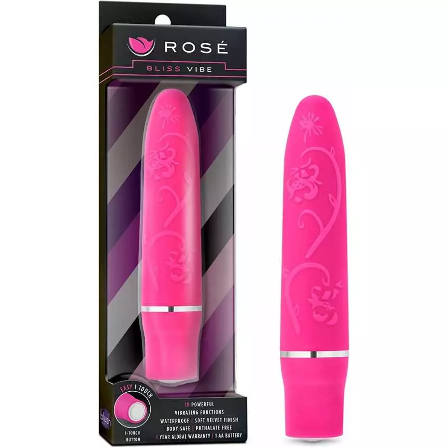 Blush Rose Bliss Vibe - 10 Vibrating Functions 4 Inch Battery Powered Stimulator - Satin Coated Discreet Pocket Bullet Vibrator Blush Rose Bliss Vibe - 10 Vibrating Functions 4 Inch Battery Powered Stimulator - Satin Coated Discreet Pocket Bullet Vibrator