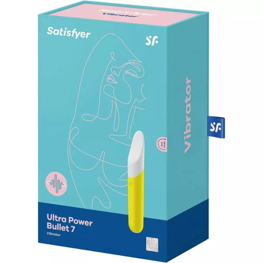 Satisfyer Ultra Power Bullet 7 Mini Bullet Vibrator - Clitoral Stimulator, Personal Massager, Broad, Slightly Curved Tip - Porta