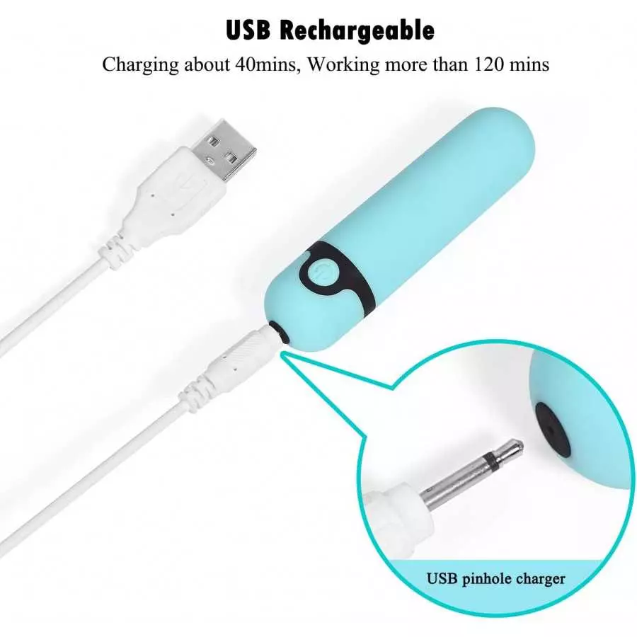 2 Pack Bullet Vibrators, Waterproof Mini Personal Massager Wand Handheld 10 Speeds Rechargeable Vibrating for Women Couples