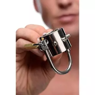 Master Series Spiked CBT Ball Stretcher with Scrotum Separator Master Series Spiked CBT Ball Stretcher with Scrotum Separator