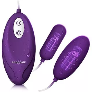 EROCOME Silicon Wired Control 12 Frequency virbating Love Bullet Egg ，Sex Toy for Women and Couple (Double)