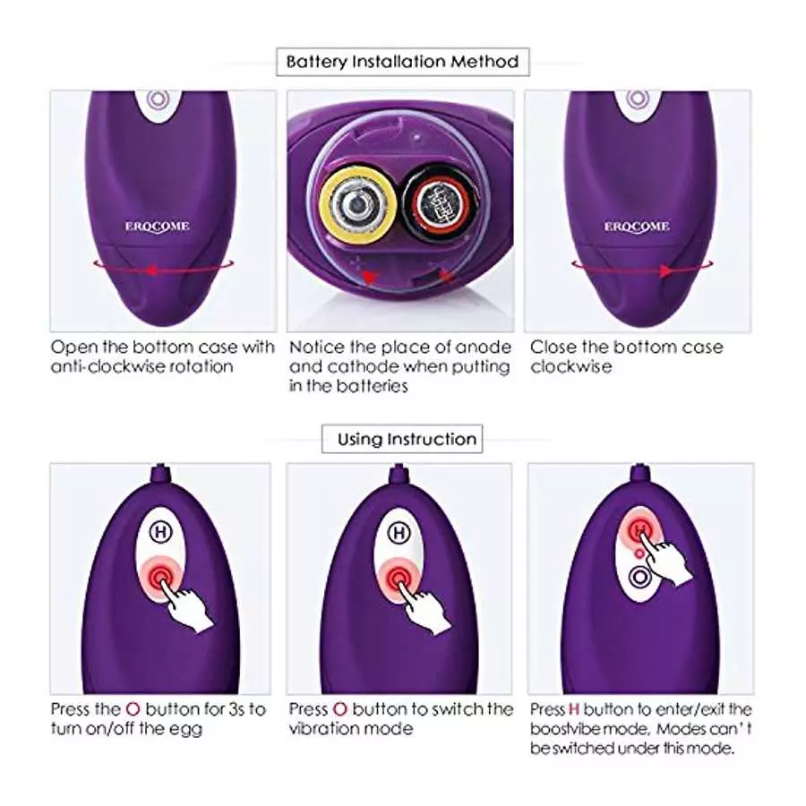 EROCOME Silicon Wired Control 12 Frequency virbating Love Bullet Egg ，Sex Toy for Women and Couple (Double)
