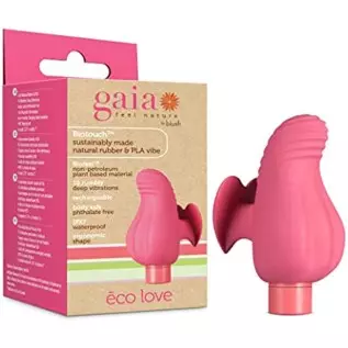 Gaia Eco Love - World's 1st Sustainable Plant Based Partially Compostable Latex Free Natural Rubber Vibrator - 10 Rumble Tech Po