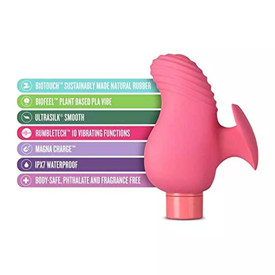 Gaia Eco Love - World's 1st Sustainable Plant Based Partially Compostable Latex Free Natural Rubber Vibrator - 10 Rumble Tech Po