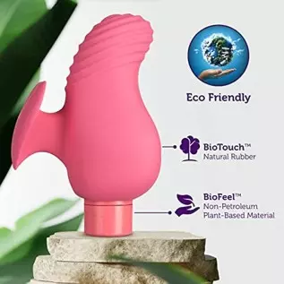 Gaia Eco Love - World's 1st Sustainable Plant Based Partially Compostable Latex Free Natural Rubber Vibrator - 10 Rumble Tech Po
