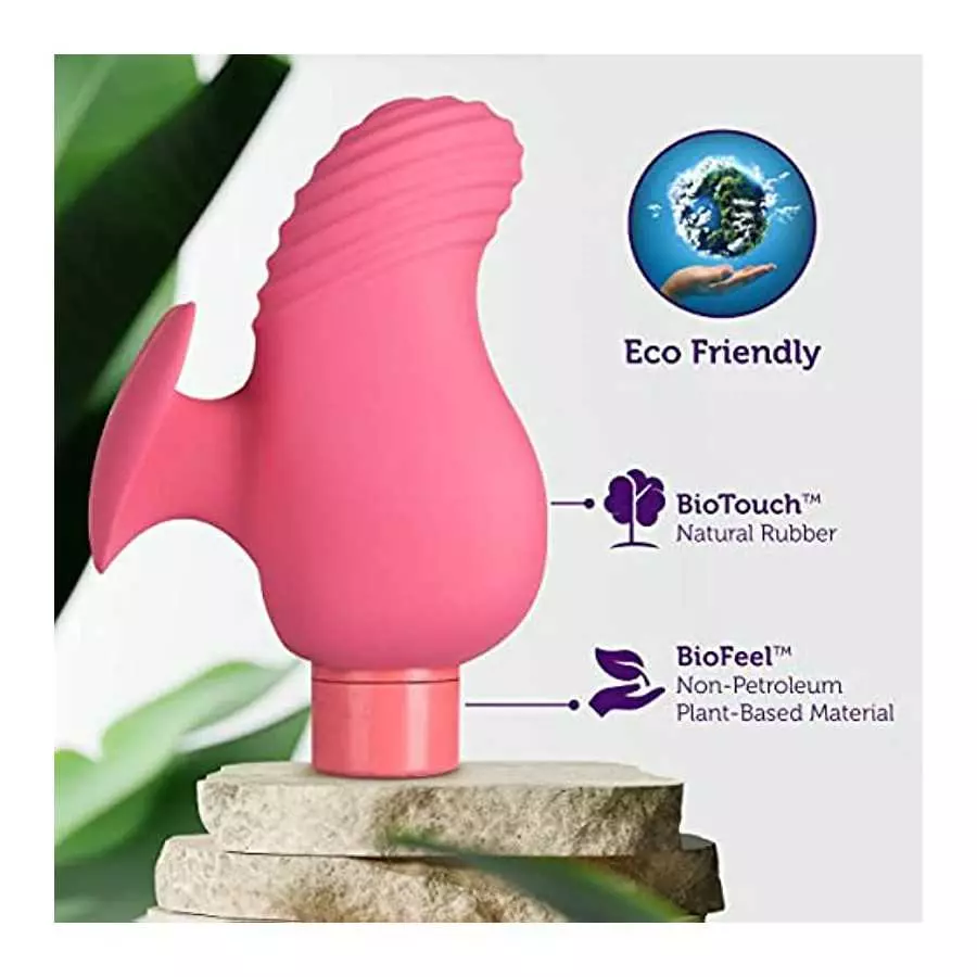 Gaia Eco Love - World's 1st Sustainable Plant Based Partially Compostable Latex Free Natural Rubber Vibrator - 10 Rumble Tech Po