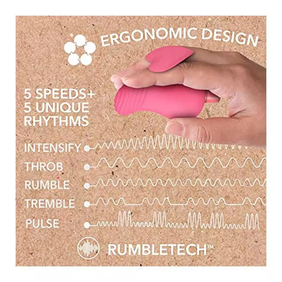 Gaia Eco Love - World's 1st Sustainable Plant Based Partially Compostable Latex Free Natural Rubber Vibrator - 10 Rumble Tech Po