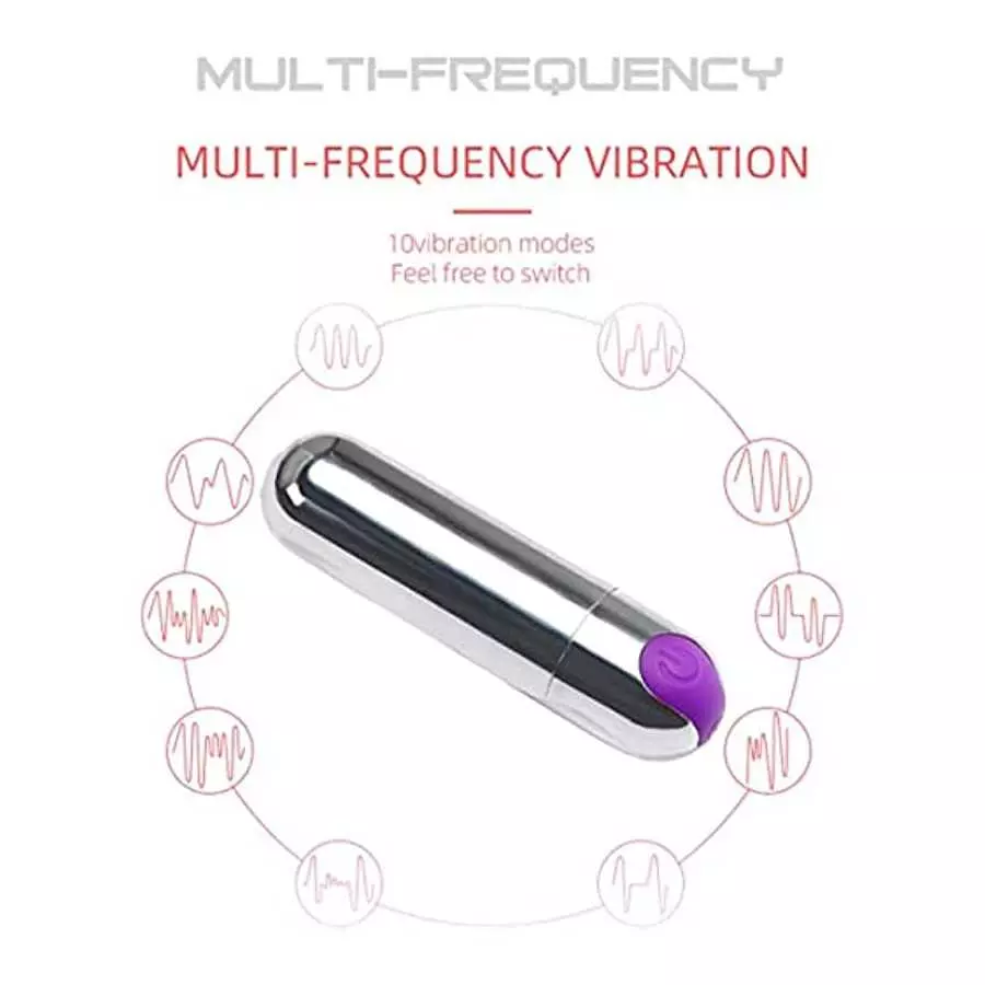 Rechargeable Mini Bullet Vibrator 10 Vibration Modes, Dual Motor Mini Vibrator Adult Sex Toy