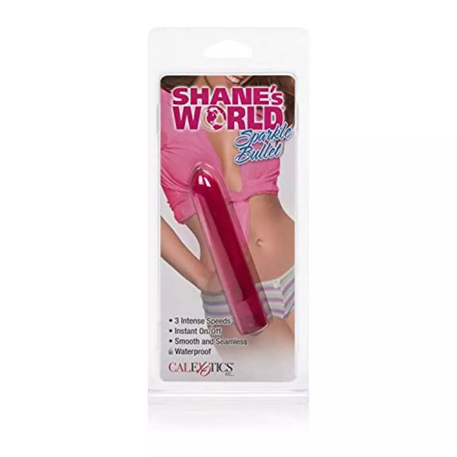 CalExotics Shane’s World Sparkle Bullet Vibrator - Waterproof Sex Toys for Couples - Adult Multi-Speed Vibe Massager - Pink