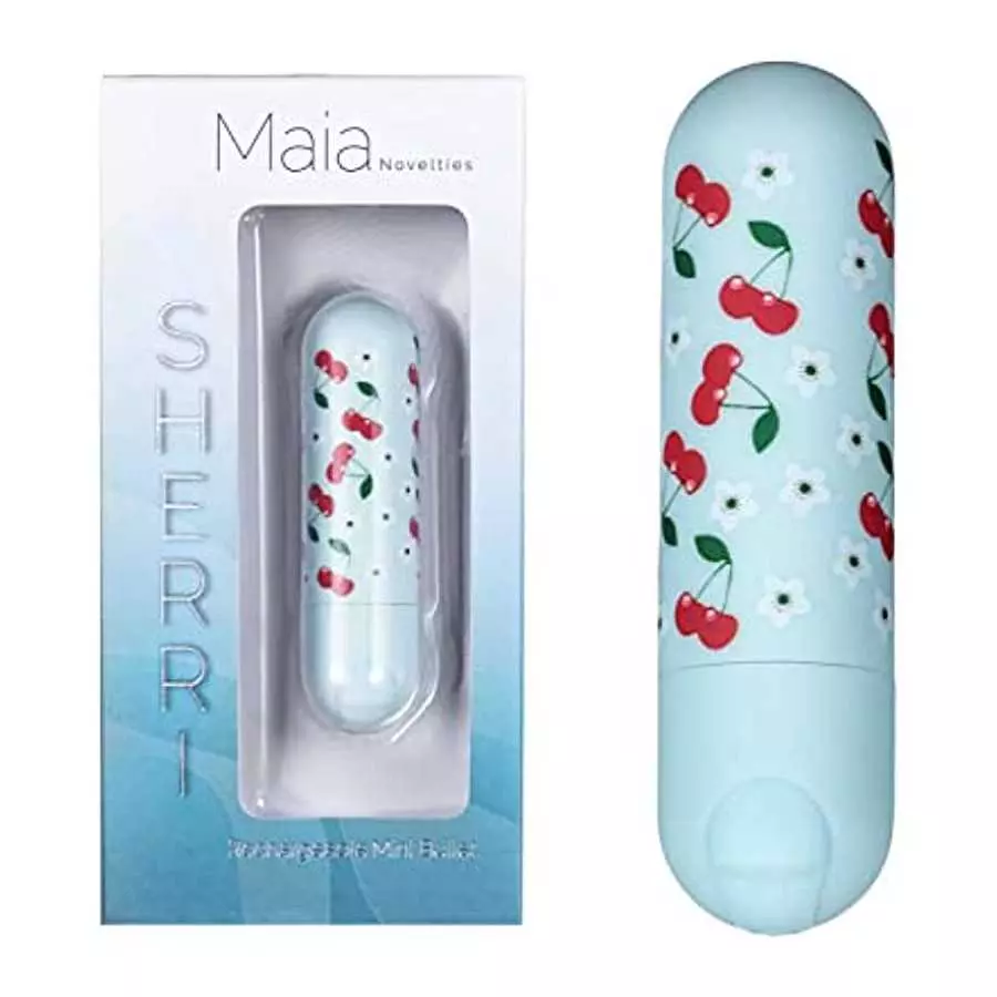 Sherri 10- Function Rechargeable Super Charged Mini Bullet Cherry Flower Print Clitoral Vibe Sex Toy