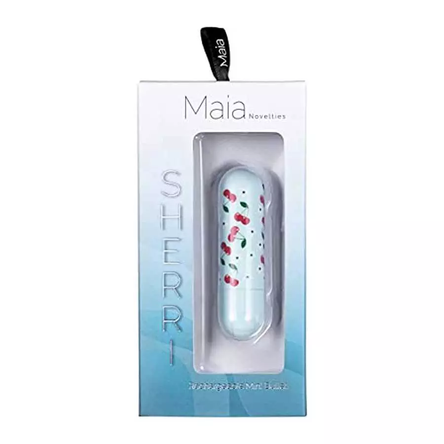Sherri 10- Function Rechargeable Super Charged Mini Bullet Cherry Flower Print Clitoral Vibe Sex Toy