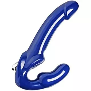 Lynx Blue Vibrating Strapless Strap On