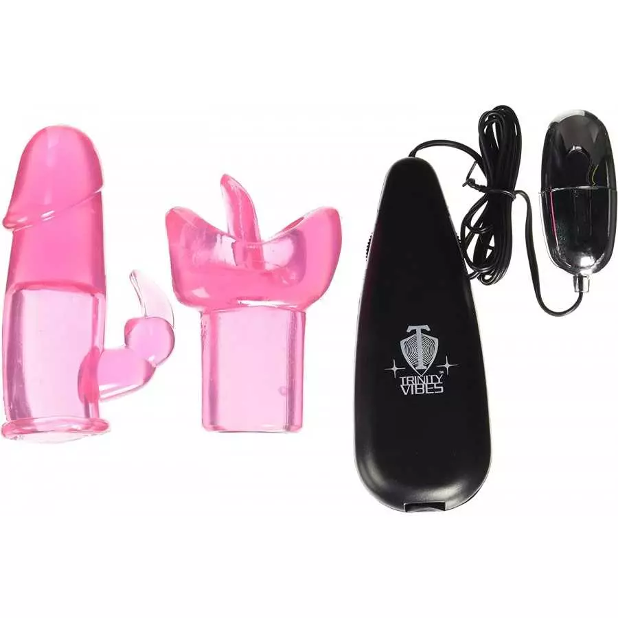Trinity Vibes Vibrating Bullet with Attachments, Luv Flicker Plus Trinity Vibes Vibrating Bullet with Attachments, Luv Flicker Plus