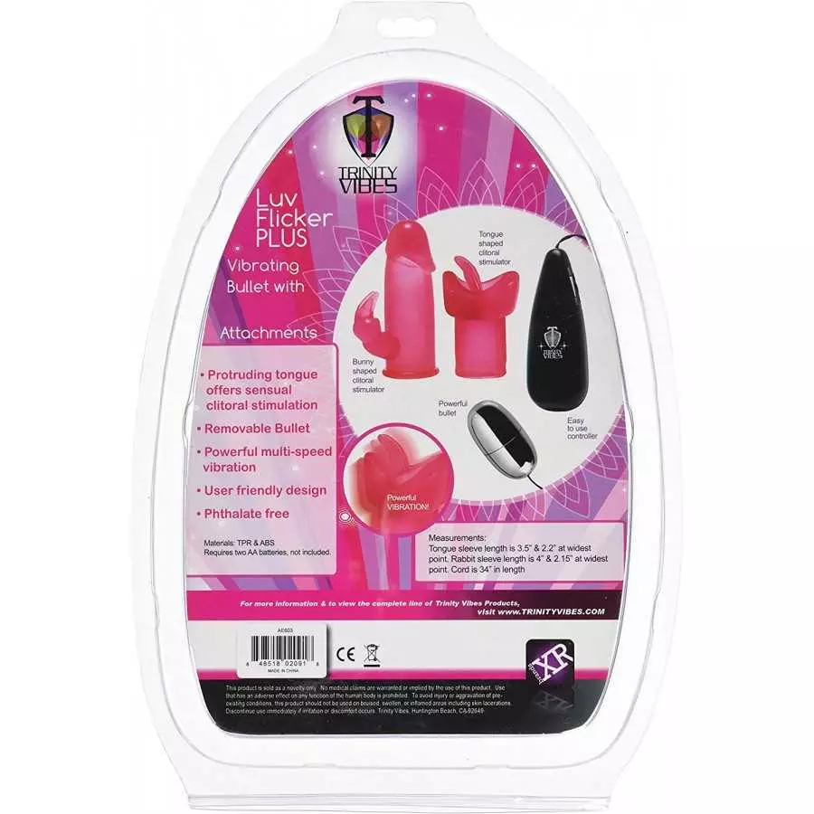 Trinity Vibes Vibrating Bullet with Attachments, Luv Flicker Plus
