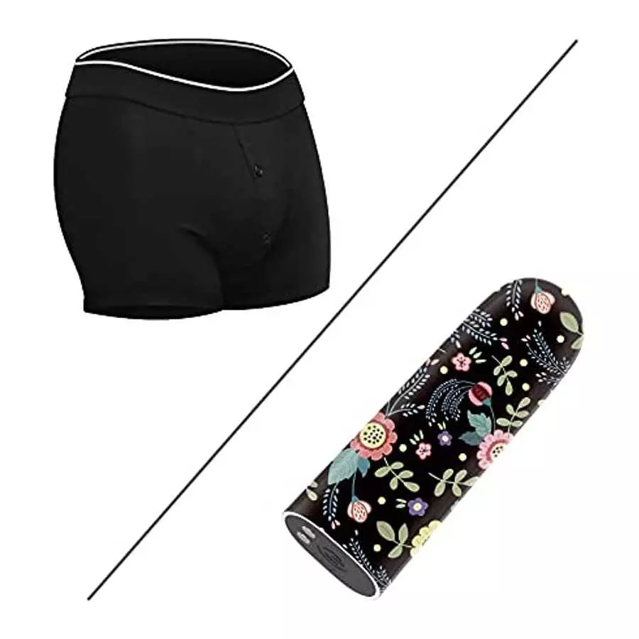 Strap on Shorts for Women Men (38-42 inch Waist), Rechargeable Mini Bullet Vibrator