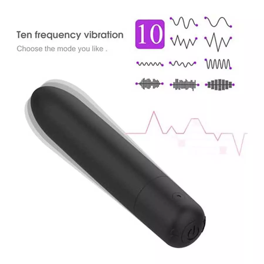 Pocket Travel Bullet Tool, Mini Size for Women Pleasure, Waterproof Soft Silicone Bullet Rod Toys Starter Set for Beginner (Blac