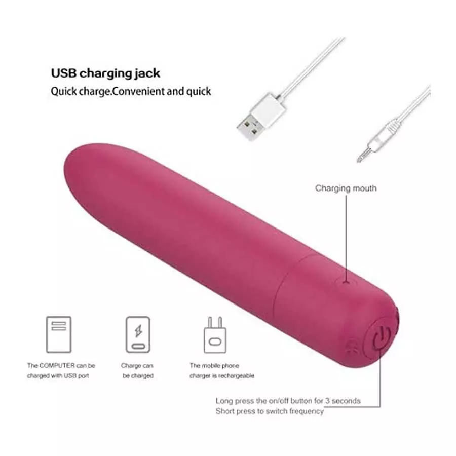 Pocket Travel Bullet Tool, Mini Size for Women Pleasure, Waterproof Soft Silicone Bullet Rod Toys Starter Set for Beginner (Blac