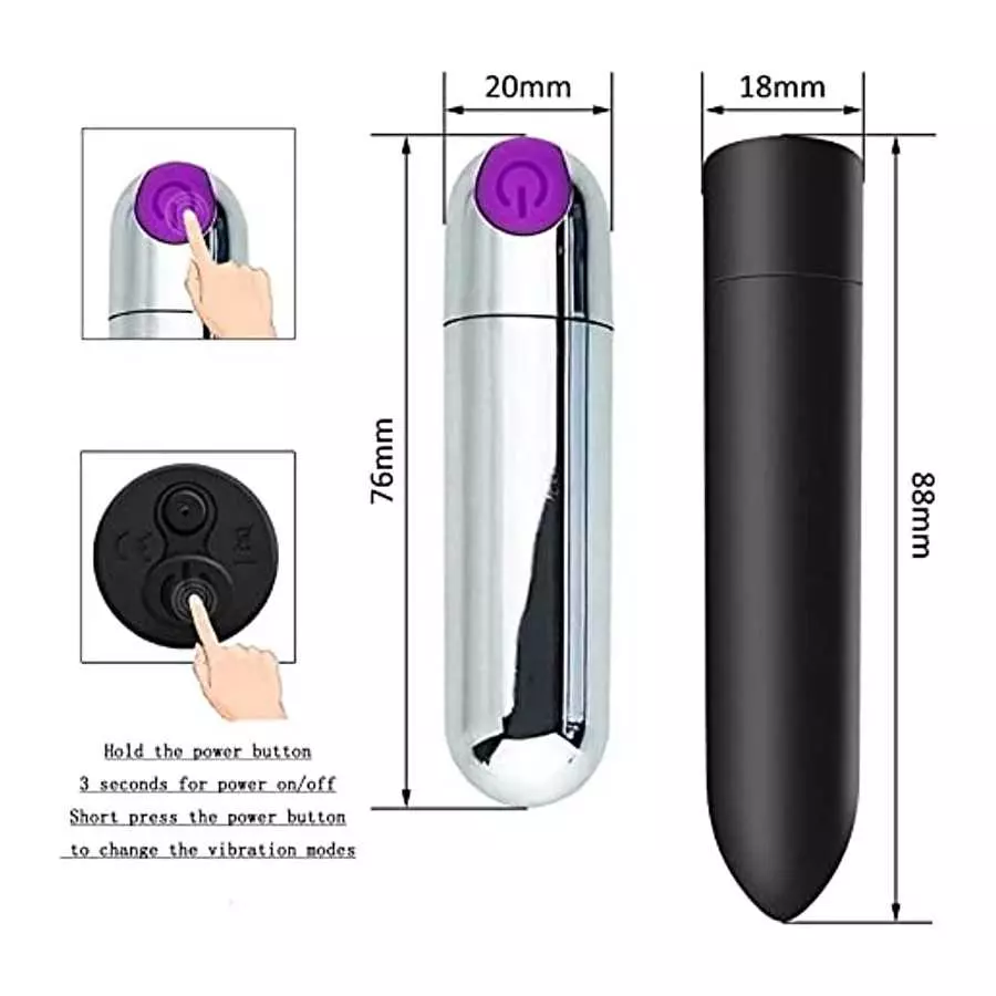 Leseox Clitoris G-spot Bullet Vibrator, Mini Vibrating Massager for Precise Vaginal Clitoral Nipples Stimulation, Rechargeable a