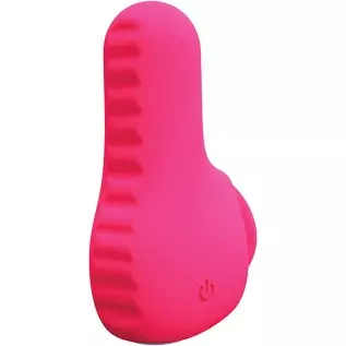 VeDO NEA Rechargeable 10 Function Bullet Finger Vibe, Ribbed Body Easy Grip Sextoy for Women (Foxy Pink)