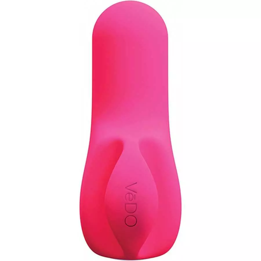 VeDO NEA Rechargeable 10 Function Bullet Finger Vibe, Ribbed Body Easy Grip Sextoy for Women (Foxy Pink)