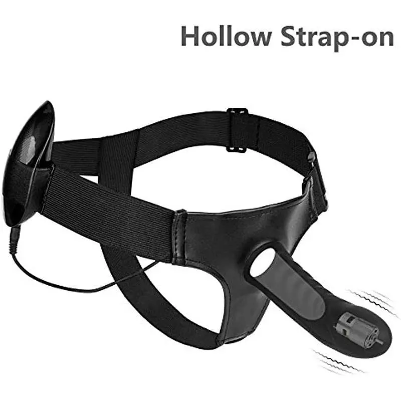 G-Spot Vibrator Remote Control Female Wearing Vibrating Pants,Adjustable Strap Dildo Vibrating Massager Adult for Lesbian, Black