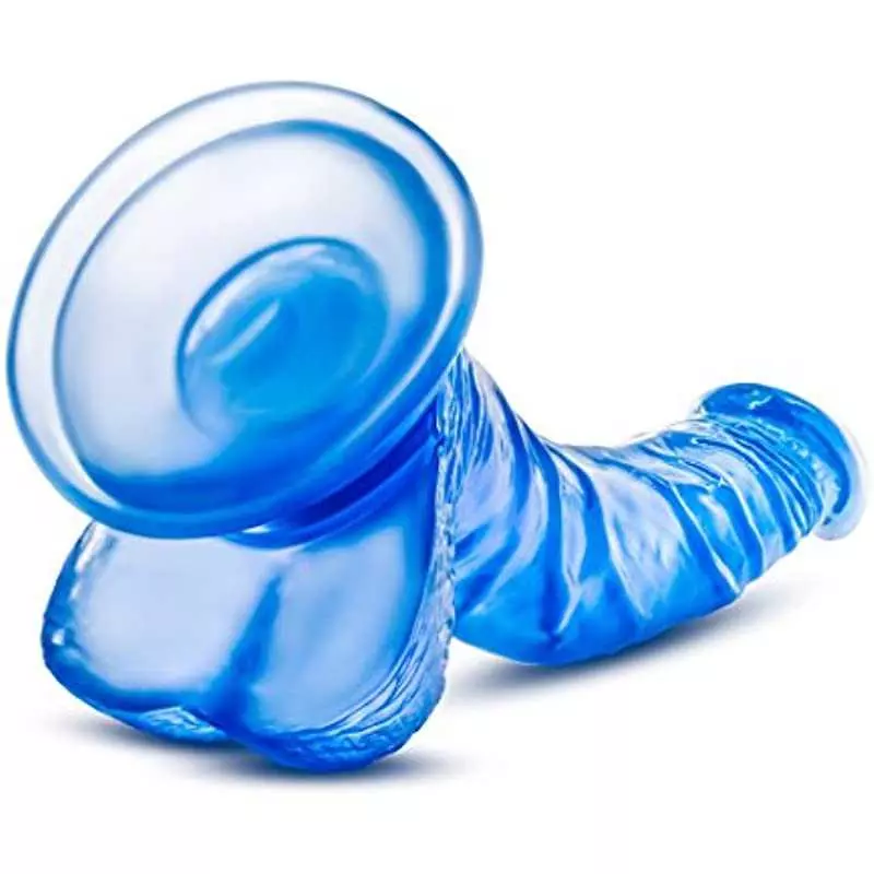 8.5" Realistic Feel G Spot Stimulating Curved Dildo - Cock and Balls Dong - Suction Cup Harness Compatible - Sex Toy for Women -