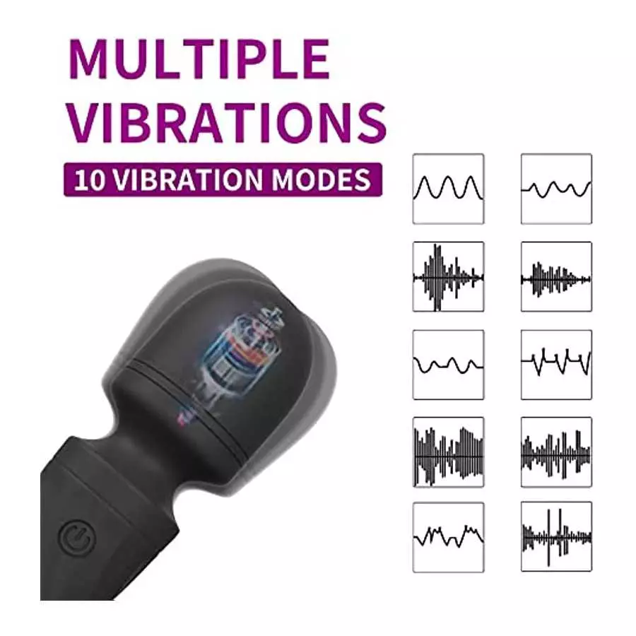 GEERFAY Mini Wand Massager, Vibrator Adult Sensory Toys Women,Cordless, Whisper Quiet, Waterproof,10 Vibration Modes Vaginal G-s