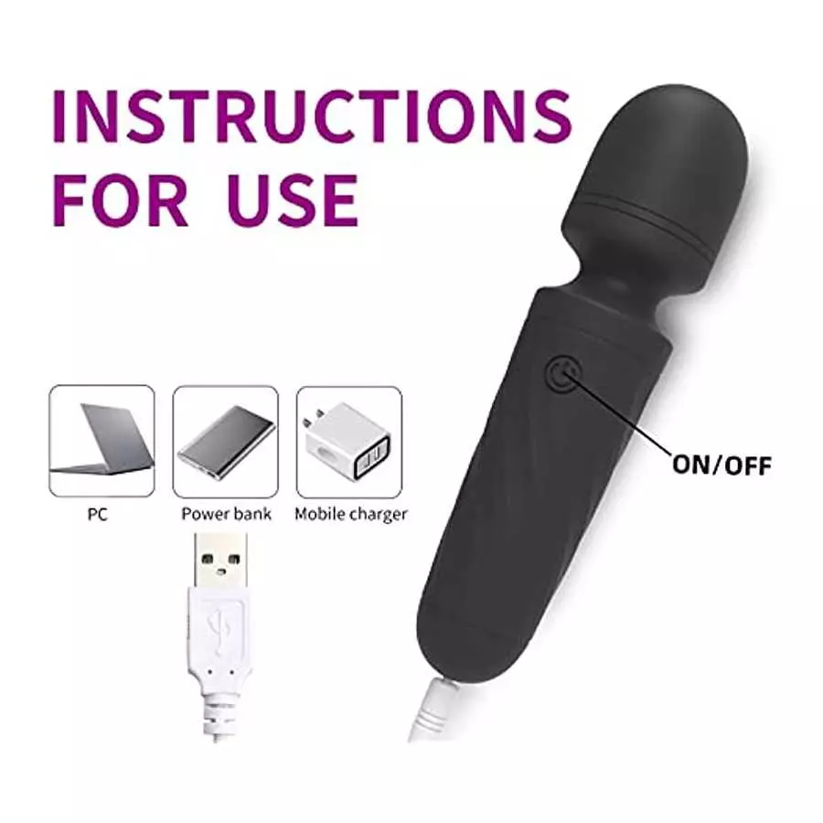 GEERFAY Mini Wand Massager, Vibrator Adult Sensory Toys Women,Cordless, Whisper Quiet, Waterproof,10 Vibration Modes Vaginal G-s